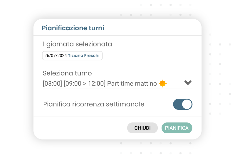 Pianificazione turni di lavoro avanzata